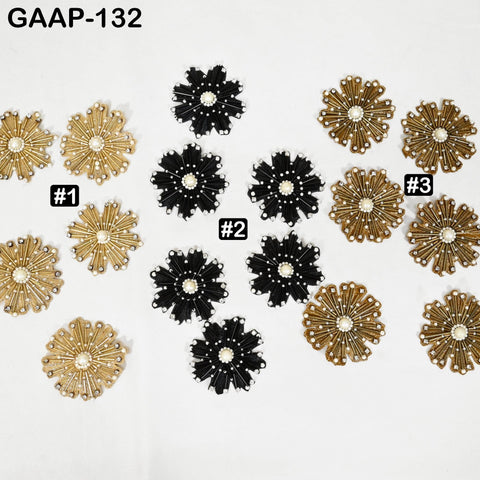 10 pc Tube Bead Floral Patch, 3 inch Appliques Handmade Sew on Dress Indian Decorative DIY Crafting Accessory Home Décor Embellishments