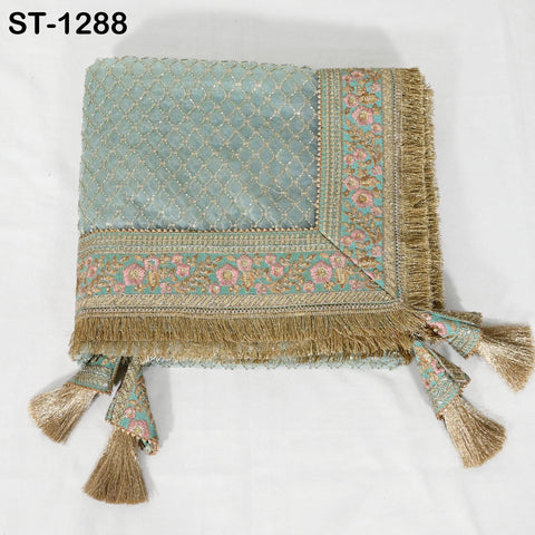 Mint Green Organza Designer Dupatta Women Bridal Wedding lehenga Chunni/Veil Beads Sequin Scarf Indian Ethnic Dress Stole Gift Bridesmaid