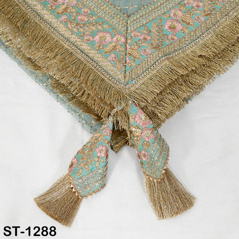 Mint Green Organza Designer Dupatta Women Bridal Wedding lehenga Chunni/Veil Beads Sequin Scarf Indian Ethnic Dress Stole Gift Bridesmaid