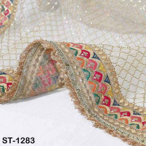 Beige Organza Designer Dupatta for women Bridal Wedding lehenga Chunni/Veil Beads Sequin Scarf Indian Ethnic Dress Stole Gift Bridesmaid