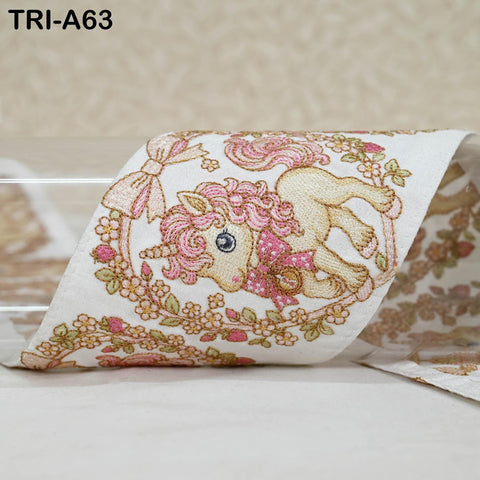 9 Yard Unicorn Ribbon Embroidered Trim 10cm Embroidery Saree Border Crafting Sari Sewing Home Décor Embellishment Bridal Dress Trimmings
