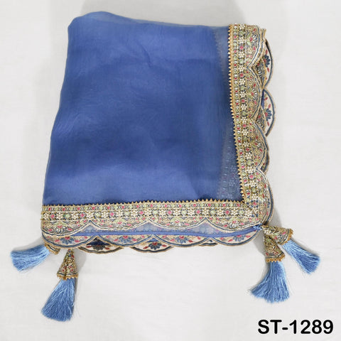 Dupatta Hand Embroidery Silk Organza Dupatta Light Weight Indian Bridal Wedding Lehenga Women Chunni Veil Scarf Crafting Dress Gift for Her