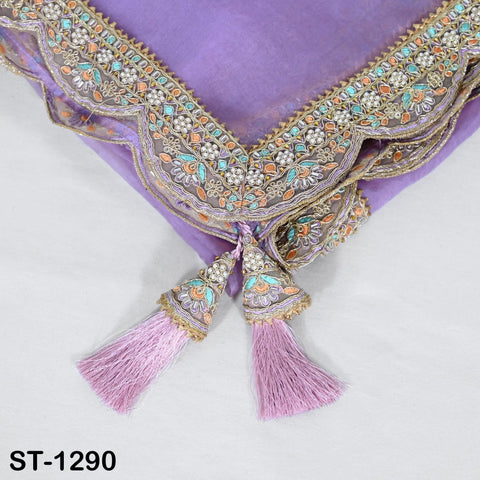 Dupatta Hand Embroidery Silk Organza Dupatta Light Weight Indian Bridal Wedding Lehenga Women Chunni Veil Scarf Crafting Dress Gift for Her