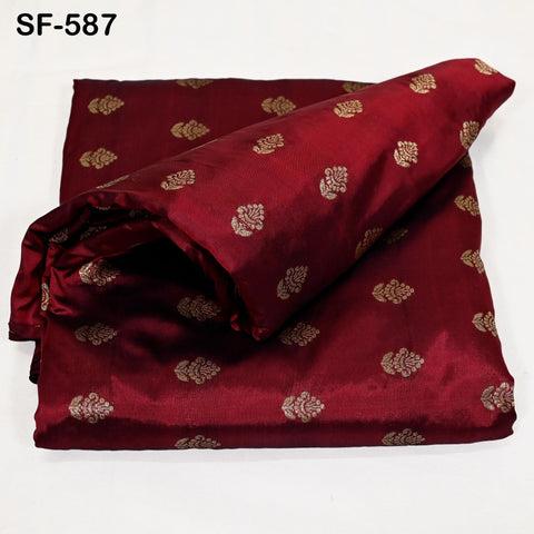 70gsm Pure Silk Fabric by The Yard Brocade Indian Wedding Dress Brides Bridesmaids Mother Shift Dresses Vest Coat Historic Medieval Costumes