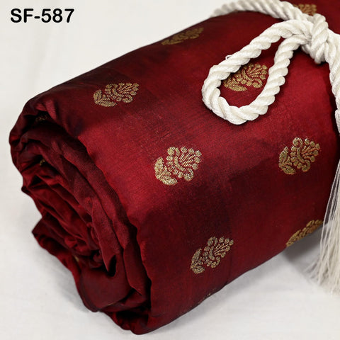 70gsm Pure Silk Fabric by The Yard Brocade Indian Wedding Dress Brides Bridesmaids Mother Shift Dresses Vest Coat Historic Medieval Costumes