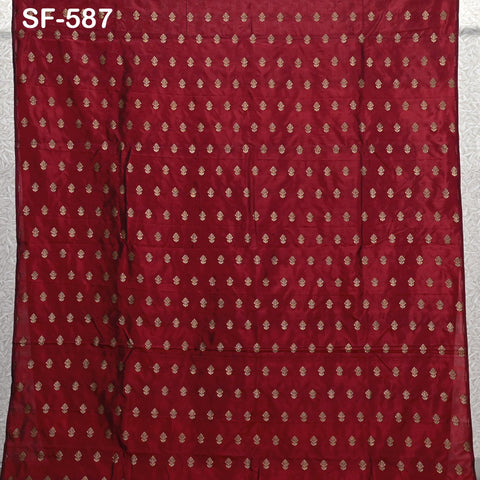 70gsm Pure Silk Fabric by The Yard Brocade Indian Wedding Dress Brides Bridesmaids Mother Shift Dresses Vest Coat Historic Medieval Costumes