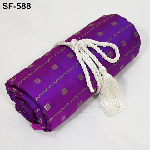 Iridescent Pure Silk Fabric by The Yard Brocade Zari Indian Wedding Dress Bridesmaids Costumes Blouses Pants Home Decor Two Tone 70gsm