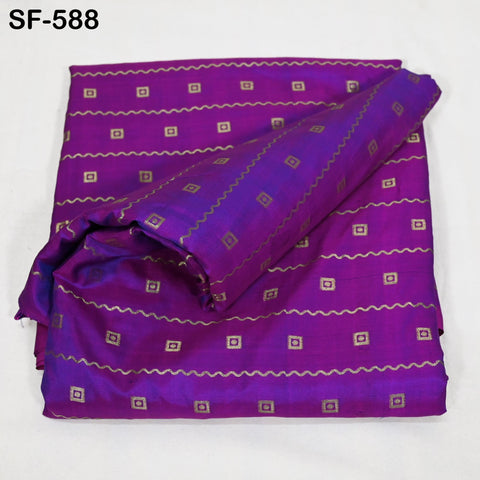 Iridescent Pure Silk Fabric by The Yard Brocade Zari Indian Wedding Dress Bridesmaids Costumes Blouses Pants Home Decor Two Tone 70gsm