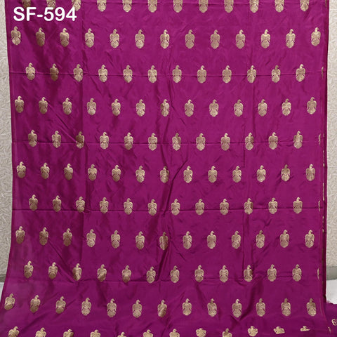 70gsm Pure Mysore Silk Fabric by The Yard Brocade Zari Indian Wedding Dress Brides Mother Knee Length Coat Theatrical Historic Costumes Sew