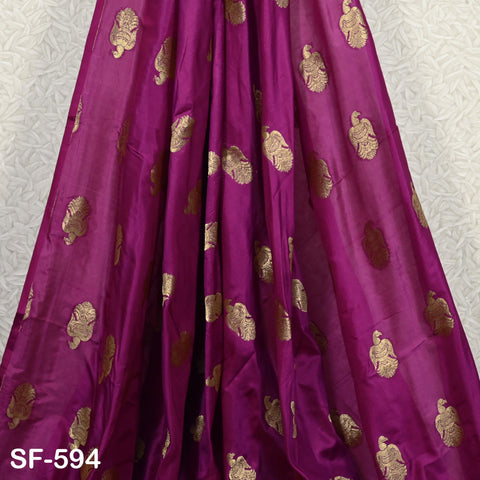 70gsm Pure Mysore Silk Fabric by The Yard Brocade Zari Indian Wedding Dress Brides Mother Knee Length Coat Theatrical Historic Costumes Sew