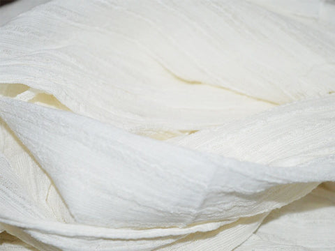 Handmade fabric,  textured cotton,  lightweight fabric,  lightweight cotton,  Ivory Soft Crinkle Cotton