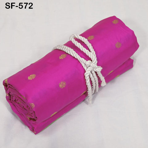 70gsm Pure Mysore Silk Fabric by The Yard Brocade Zari Indian Wedding Dress Bridesmaids Costumes Blouses Pants Dresses Home Decor Fuchsia