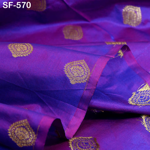 Iridescent Pure Silk Fabric by The Yard Brocade Zari Indian Wedding Dress Bridesmaids Costumes Blouses Pants Home Decor Two Tone 70gsm