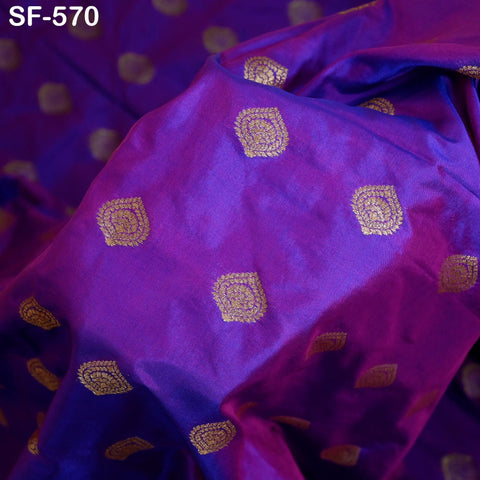 Iridescent Pure Silk Fabric by The Yard Brocade Zari Indian Wedding Dress Bridesmaids Costumes Blouses Pants Home Decor Two Tone 70gsm