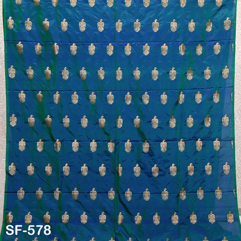 Iridescent Pure Silk Fabric by The Yard Brocade Zari Indian Wedding Dress Bridesmaids Costumes Blouses Pants Home Decor Two Tone 70gsm