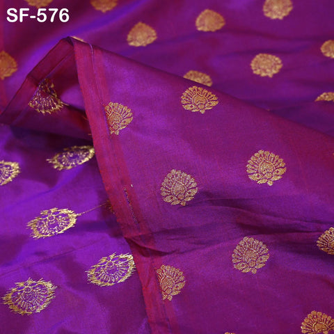 Iridescent Pure Silk Fabric by The Yard Brocade Zari Indian Wedding Dress Bridesmaids Costumes Blouses Pants Home Decor Two Tone 70gsm