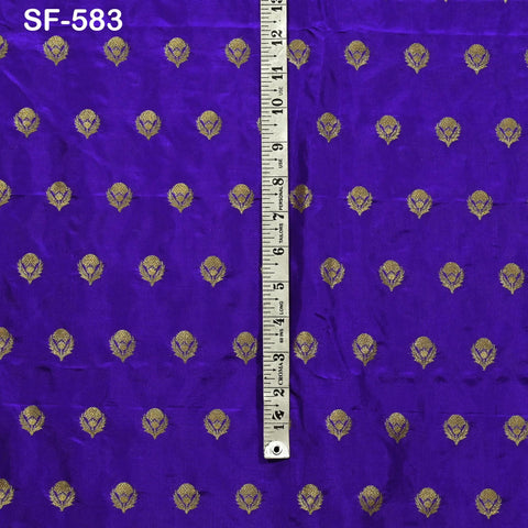 70gsm Pure Mysore Silk Fabric by The Yard Brocade Zari Indian Wedding Dress Bridesmaids Costumes Blouses Pants Home Decor Blue