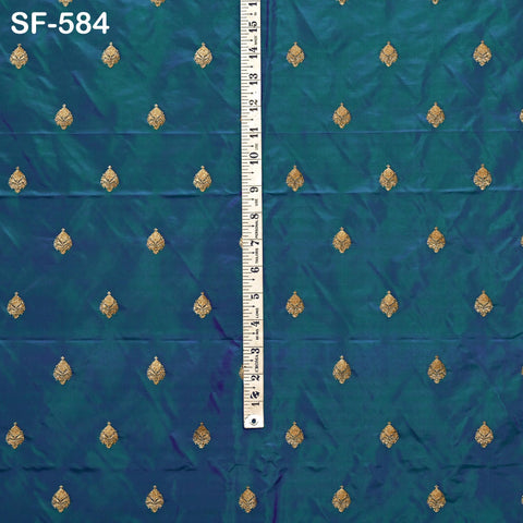 Iridescent Pure Silk Fabric by The Yard Brocade Zari Indian Wedding Dress Bridesmaids Costumes Blouses Pants Home Decor Two Tone 70gsm