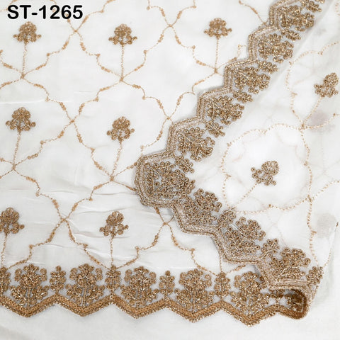 Gold Embroidered Dyeable Dupatta Georgette Sequin, Light Weight Stole, Indian Bride Wedding Lehenga Veil, Women Haldi Dress Chunni Gift her