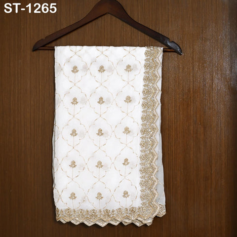 Gold Embroidered Dyeable Dupatta Georgette Sequin, Light Weight Stole, Indian Bride Wedding Lehenga Veil, Women Haldi Dress Chunni Gift her