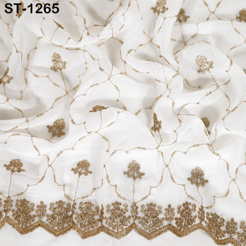 Gold Embroidered Dyeable Dupatta Georgette Sequin, Light Weight Stole, Indian Bride Wedding Lehenga Veil, Women Haldi Dress Chunni Gift her