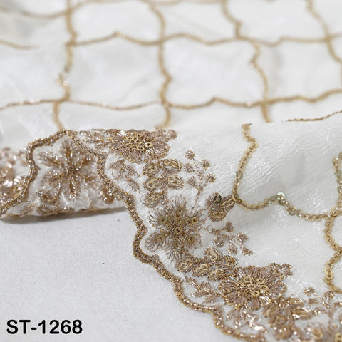 Embroidered Dyeable Dupatta Chiffon Gold Sequin, Light Weight Stole, Indian Designer Wedding Lehenga Veil, Women Haldi Dress Chunni Gift