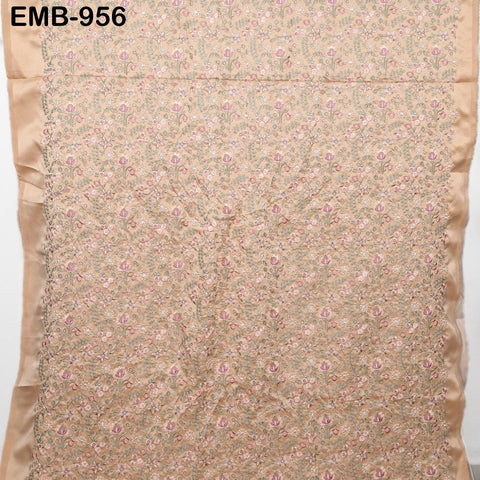 Peach Embroidered Fabric by the yard Sewing Crafting Embroidery Wedding Dresses Dolls Bags Theatrical Costumes Curtains Blouses Waistcoats