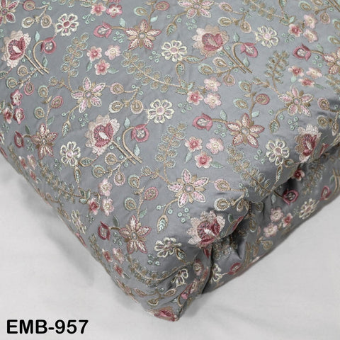 Gray Embroidered Fabric by the yard Sewing Crafting Embroidery Wedding Dresses Dolls Bags Theatrical Costumes Curtains Blouses Waistcoats