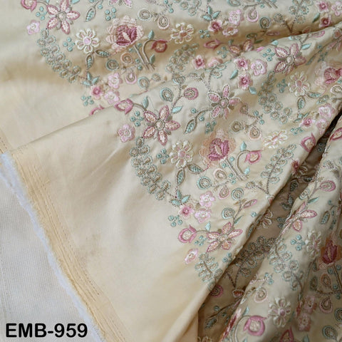 Champagne Embroidered Fabric by the yard Sewing Craft Embroidery Wedding Dresses Dolls Bags Theatrical Costumes Curtains Blouses Waistcoats