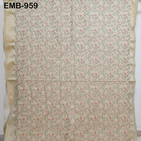 Champagne Embroidered Fabric by the yard Sewing Craft Embroidery Wedding Dresses Dolls Bags Theatrical Costumes Curtains Blouses Waistcoats