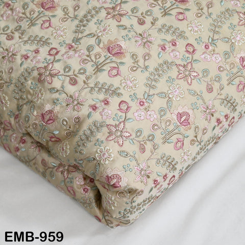 Champagne Embroidered Fabric by the yard Sewing Craft Embroidery Wedding Dresses Dolls Bags Theatrical Costumes Curtains Blouses Waistcoats