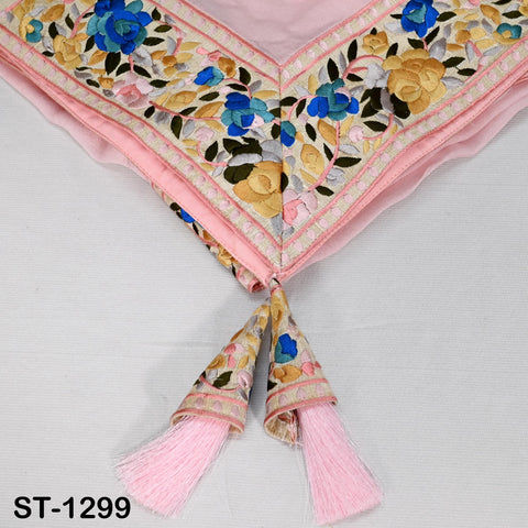 Embroidered Pink Silk Georgette Designer Women Dupatta Bridal Wedding lehenga Chunni/Veil/Scarf Indian Ethnic Dress Stole Gift Bridesmaid