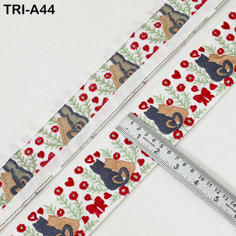 9 Yard Indian Embroidery Ribbons 5cm Christmas Decor Border Embroidered Crafting Tote Bag Costumes Holiday Ornaments Trims for Cat Lovers