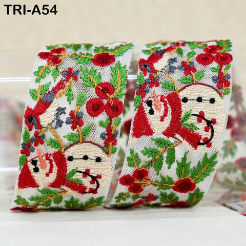 9 Yard Indian Embroidery Ribbons 5cm Trim Christmas Decor Border Embroidered Crafting Tote Bag Theatrical Costumes Holiday Ornaments Home