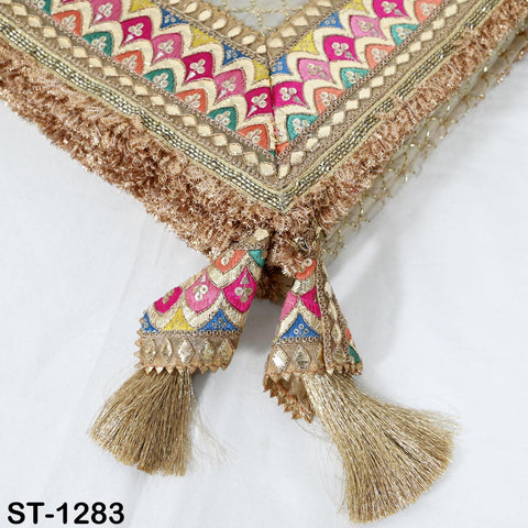 Beige Organza Designer Dupatta for women Bridal Wedding lehenga Chunni/Veil Beads Sequin Scarf Indian Ethnic Dress Stole Gift Bridesmaid