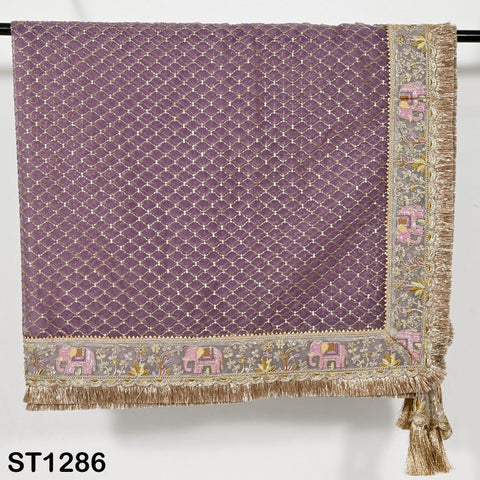 Mauve Organza Designer Dupatta for women Bridal Wedding lehenga Chunni/Veil Beads Sequin Scarf Indian Ethnic Dress Stole Gift Bridesmaid