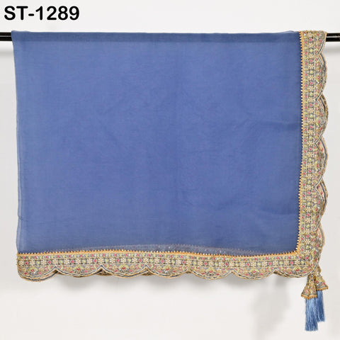 Dupatta Hand Embroidery Silk Organza Dupatta Light Weight Indian Bridal Wedding Lehenga Women Chunni Veil Scarf Crafting Dress Gift for Her