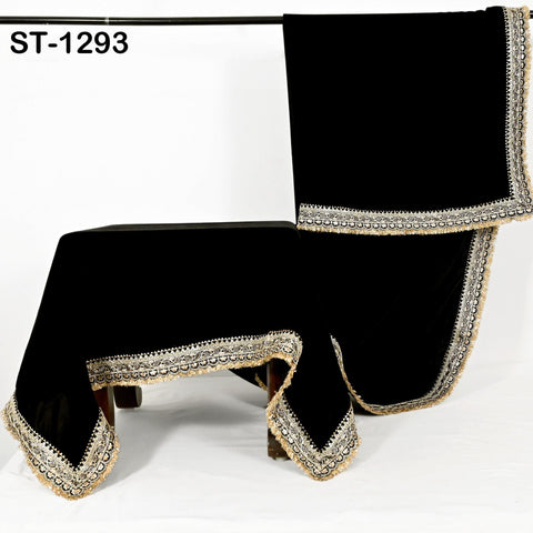 Black Velvet Dupatta Gold Zari Embroidery on edges, Tradition dupatta Chunni Bridal Veil Lehenga Embroidered Festival Punjabi Women Gift Mom