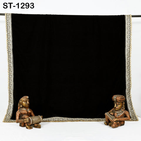 Black Velvet Dupatta Gold Zari Embroidery on edges, Tradition dupatta Chunni Bridal Veil Lehenga Embroidered Festival Punjabi Women Gift Mom