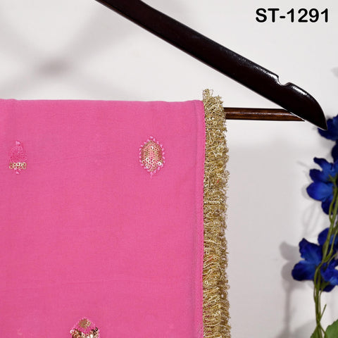 Pink Georgette Designer Dupatta for women Bridal Wedding lehenga Chunni/Veil Sequin Scarf Indian Ethnic Dresses Stole Gift Bridesmaid