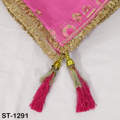 Pink Georgette Designer Dupatta for women Bridal Wedding lehenga Chunni/Veil Sequin Scarf Indian Ethnic Dresses Stole Gift Bridesmaid