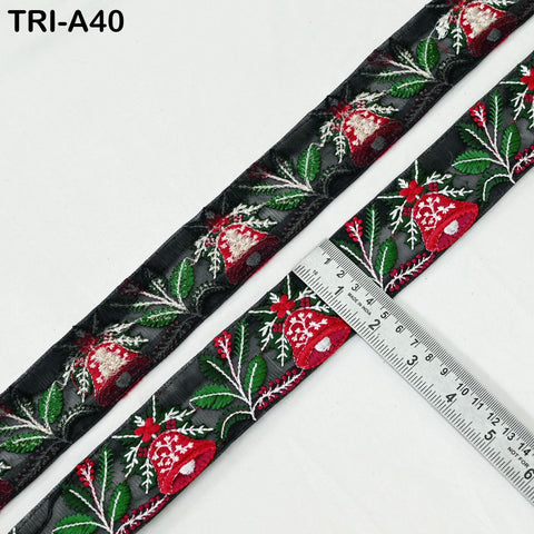 9 Yard Indian Embroidery Ribbons 5cm Trim Christmas Decor Bells Border Embroidered Crafting Tote Bag Costumes Holiday Ornaments Home
