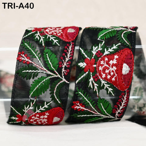 9 Yard Indian Embroidery Ribbons 5cm Trim Christmas Decor Bells Border Embroidered Crafting Tote Bag Costumes Holiday Ornaments Home