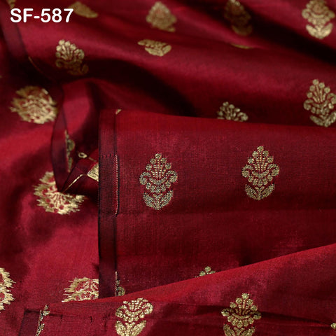 70gsm Pure Silk Fabric by The Yard Brocade Indian Wedding Dress Brides Bridesmaids Mother Shift Dresses Vest Coat Historic Medieval Costumes