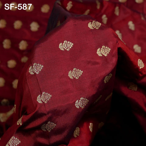 70gsm Pure Silk Fabric by The Yard Brocade Indian Wedding Dress Brides Bridesmaids Mother Shift Dresses Vest Coat Historic Medieval Costumes