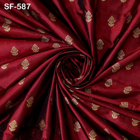 70gsm Pure Silk Fabric by The Yard Brocade Indian Wedding Dress Brides Bridesmaids Mother Shift Dresses Vest Coat Historic Medieval Costumes