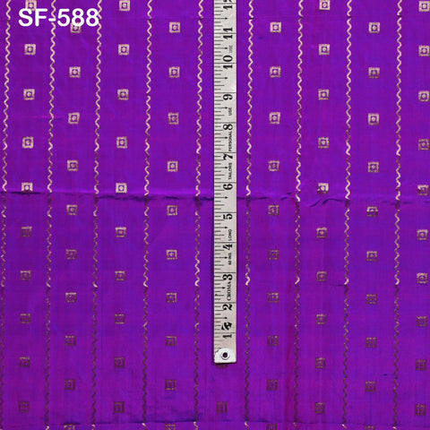 Iridescent Pure Silk Fabric by The Yard Brocade Zari Indian Wedding Dress Bridesmaids Costumes Blouses Pants Home Decor Two Tone 70gsm