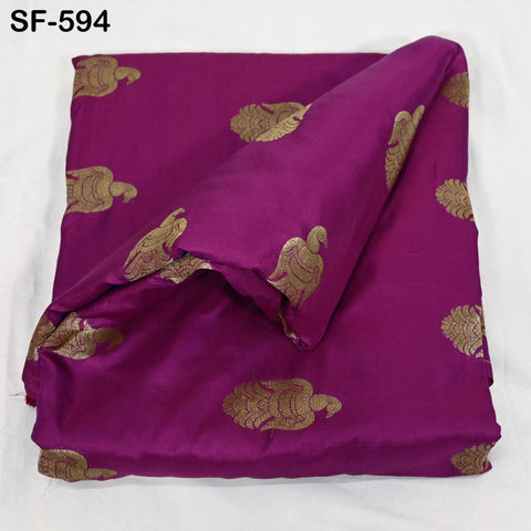 70gsm Pure Mysore Silk Fabric by The Yard Brocade Zari Indian Wedding Dress Brides Mother Knee Length Coat Theatrical Historic Costumes Sew