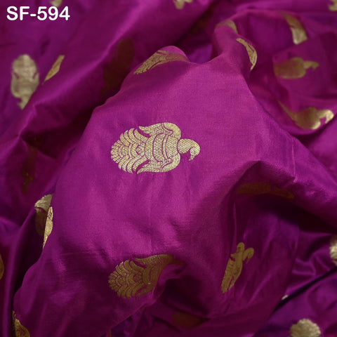 70gsm Pure Mysore Silk Fabric by The Yard Brocade Zari Indian Wedding Dress Brides Mother Knee Length Coat Theatrical Historic Costumes Sew