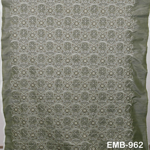 Embroidery Grey Fabric by the yard Sewing Crafting Indian Embroidered Wedding Dress Costumes Dolls Bags Cushion Covers Home Decor Blouses